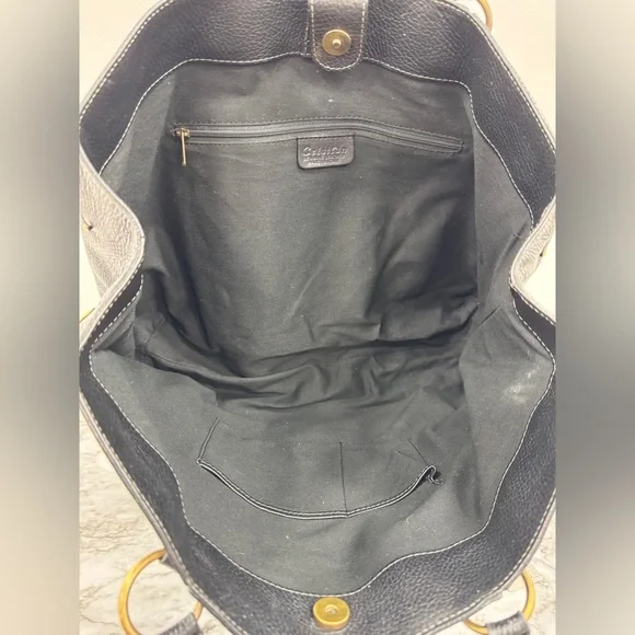 Cristian Genuine Leather Black Tote Bag – Made in Italy - Picture 8 of 10